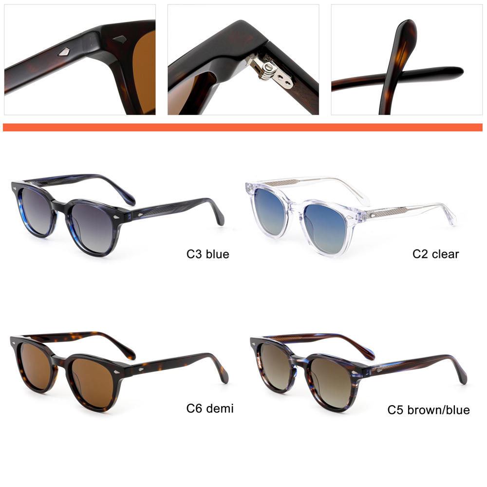 Acetate sunglasses in blue, clear, demi and tortoise colorways by HAO Eyewear